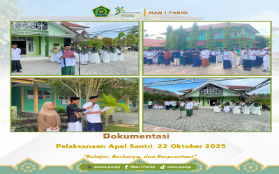 Memperingati hari santri, MAN 1 Parigi melaksanakan Apel hari santri.