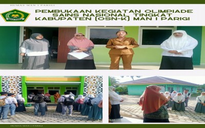 Pembukaan Kegiatan Olimpiade Sains Nasional Tingkat Kabupaten (OSN-K) MAN 1 Parigi